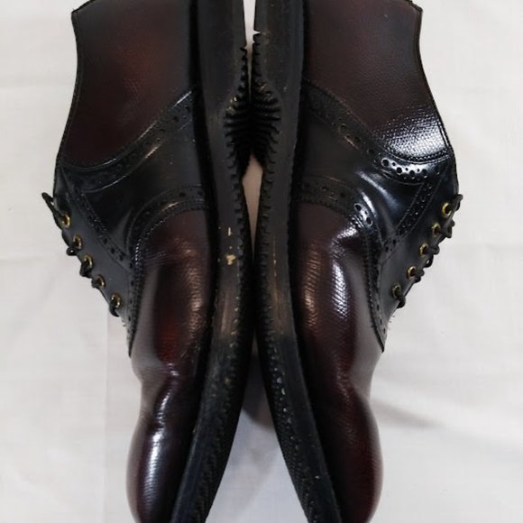 Johnston & Murphy Vintage Men\'s Golf Saddle Shoes in Mahogany and Black Size 9D‎ main image 3